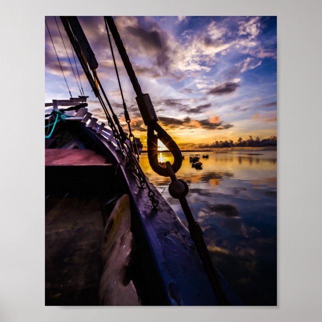 Poster Dawn de laguna tropical (Frente)