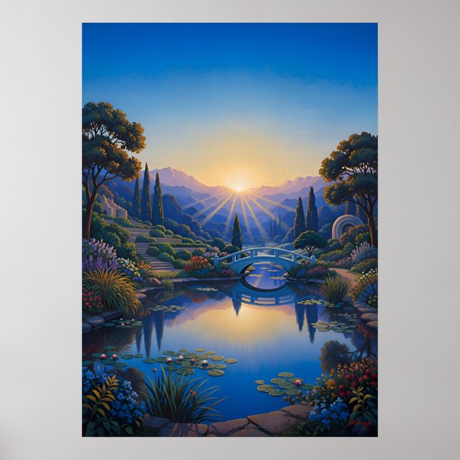 Poster Dawn Over the Garden Bridge (Frente)