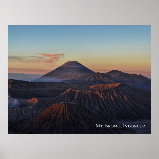 Poster Dawn Sunrise no Monte Bromo Indonésia Viagem (Frente)