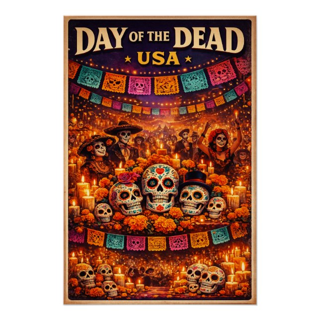 Pôster Day of the Dead festival USA travel (Frente)