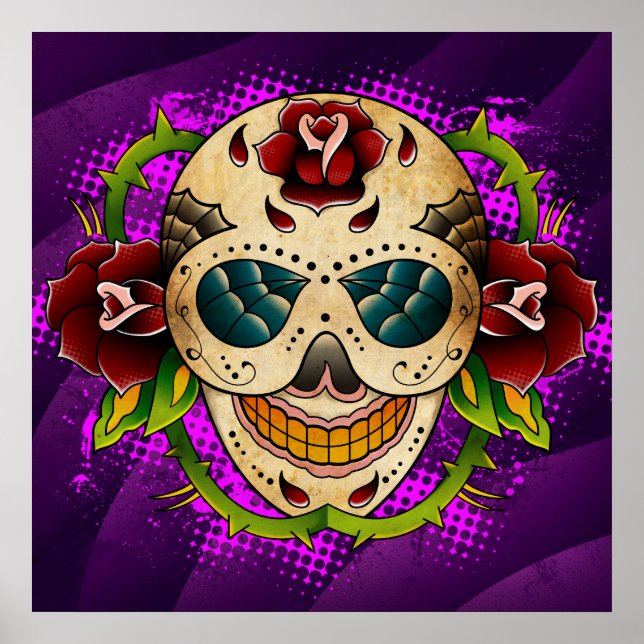 Poster Day Of The Dead Sugar Skull (Frente)