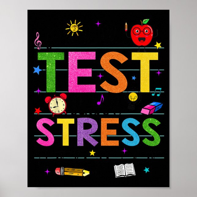 Poster Day Rock The Test Teacher Funny Testing Day Study (Frente)