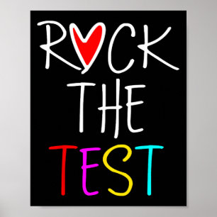 Poster Day Rock The Test Teacher Testing Day Engraçado Pr