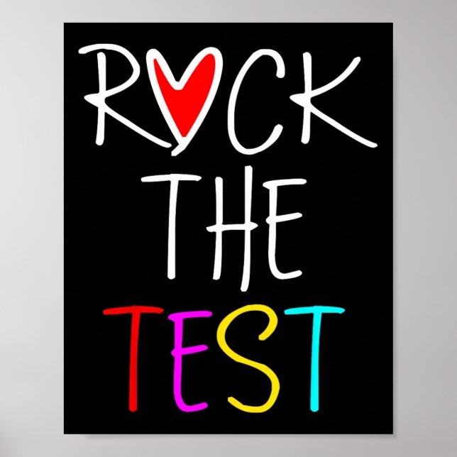 Poster Day Rock The Test Teacher Testing Day Engraçado Pr (Frente)