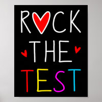 Day Rock The Test Teacher Testing Day Engraçado Pr