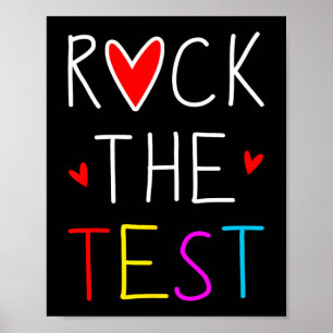 Poster Day Rock The Test Teacher Testing Day Engraçado Pr