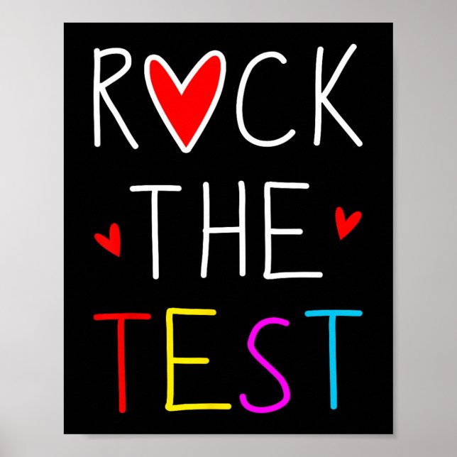 Poster Day Rock The Test Teacher Testing Day Engraçado Pr (Frente)