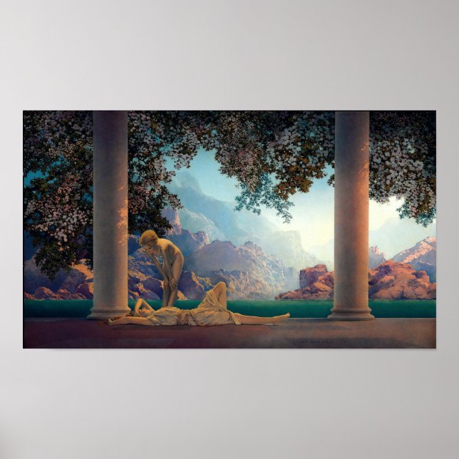 Pôster Daybreak de Maxfield Parrish em 1922 (Frente)
