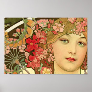 Pôster Daydream por Alphonse Mucha