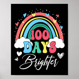 Poster Days Brighter Rainbow Teacher Student 100º Dia Sc