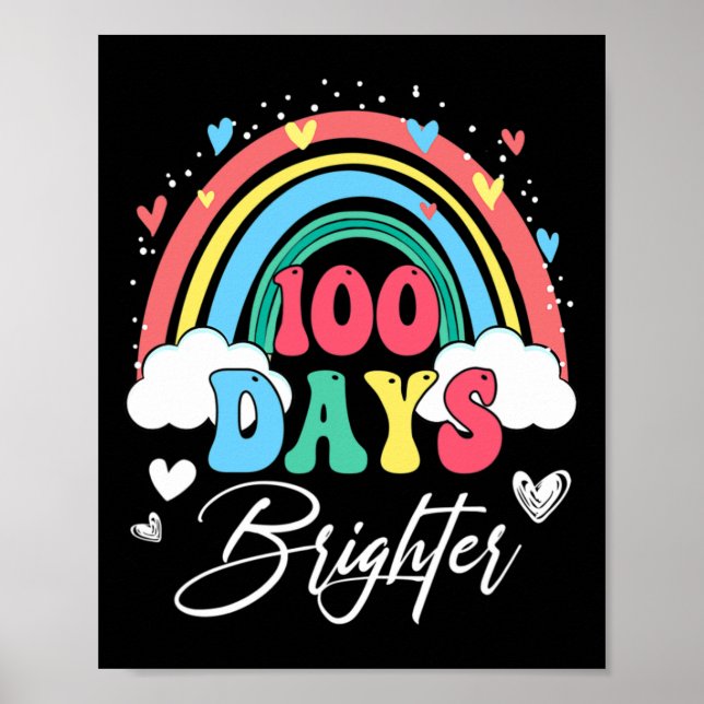 Poster Days Brighter Rainbow Teacher Student 100º Dia Sc (Frente)