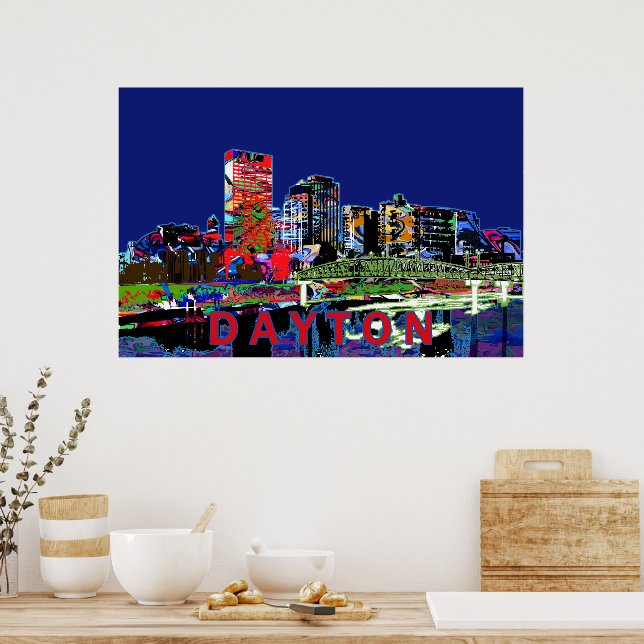 Poster Dayton, Ohio em grafite (Cozinha)