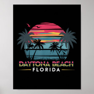 Poster Daytona Beach, Flórida, férias de verão, Design