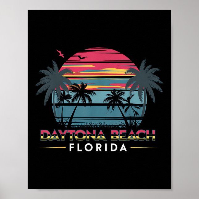 Poster Daytona Beach, Flórida, férias de verão, Design (Frente)