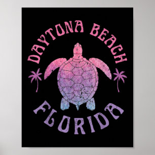 Poster Daytona Beach Florida Sea Turtle Summer Vacations