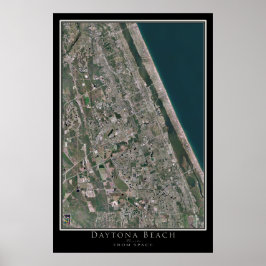 Pôster Daytona Beach From Space Satellite Map
