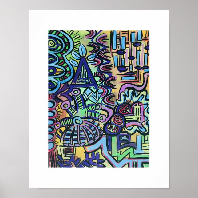 Poster Daytripper - Arte abstrata pintada à mão (Frente)