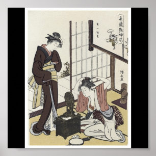 Poster de 1780's de pintura japoneses do C.