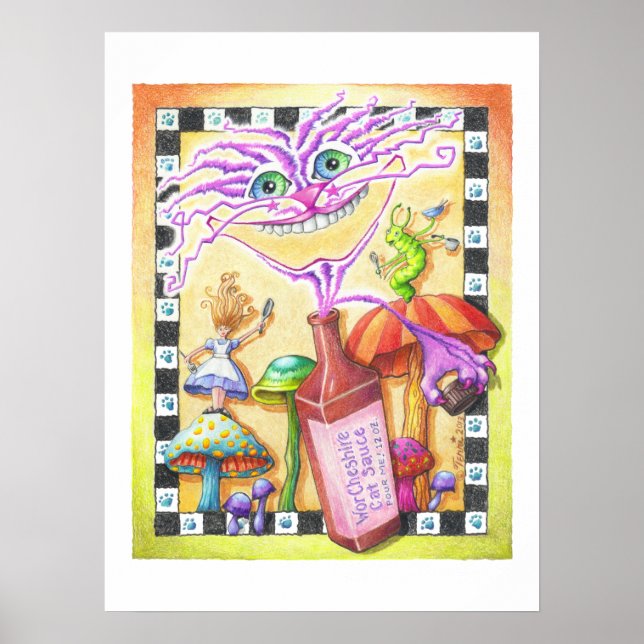 poster de 18:x 24" - WorCHESHIRE CAT (Frente)