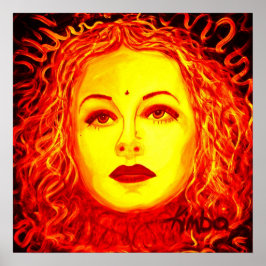 Poster de 20 x 20 pol de beleza escura