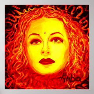 Poster de 20 x 20 pol de beleza escura