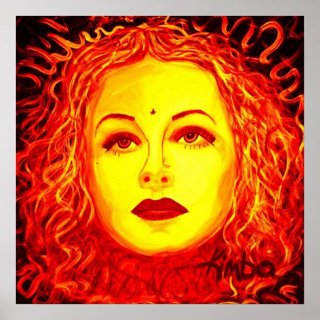 Poster de 20 x 20 pol de beleza escura (Frente)