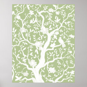 Poster de 24x30 polegadas verde Chinoiserie