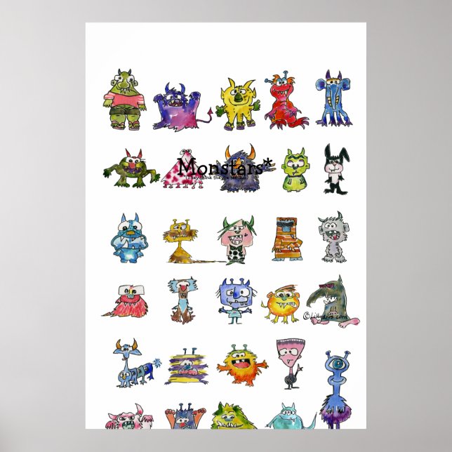 poster de 29 Monstros de Cartoon (Frente)