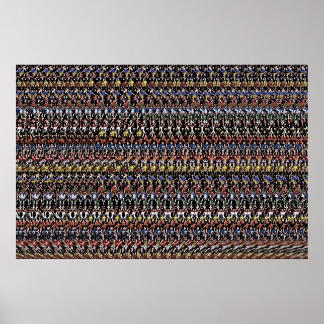 poster de 36"x24" "Soccer Star" 3D por Magic Eye® (Frente)