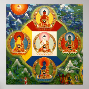 Poster de 5 Dhyani Buddhas