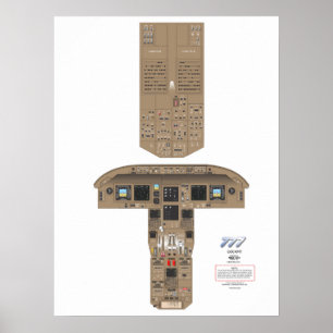 Poster de 777 cabinas do piloto