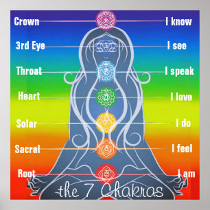 poster de 7 Chakras 24 x 24 pol