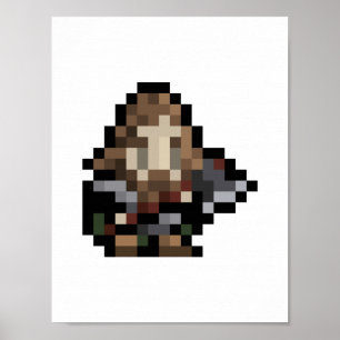 poster de 8 bits da arte do pixel do anão 16x16