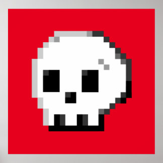 Poster de 8 bits vermelho para pixel de pele