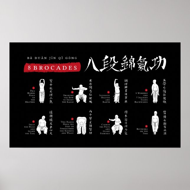 poster de 8 Brocades Ba Duan Jin QiGong (Frente)