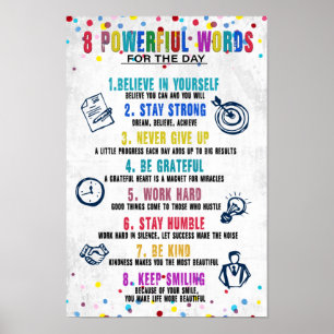 poster de 8 palavras poderosas