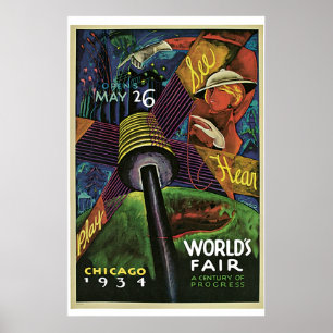 Poster De "A feira mundo, Chicago, 1934" vintages