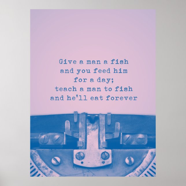 Poster "Dê a um homem um peixe" (Frente)