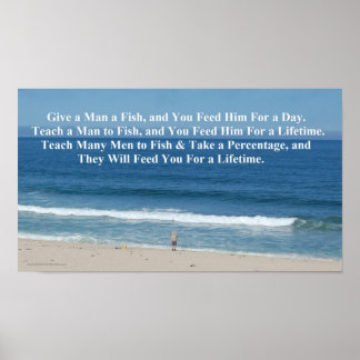 Poster Dê a um homem um peixe