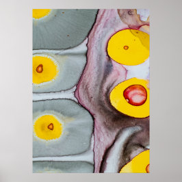 Poster de Abstração rosa, amarelo e Cinza