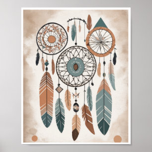 poster de abstrato de arte eclética de boho para c