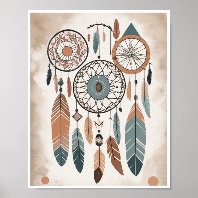 poster de abstrato de arte eclética de boho para c (Frente)