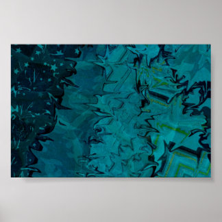Poster de Abstrato de arte verde profunda