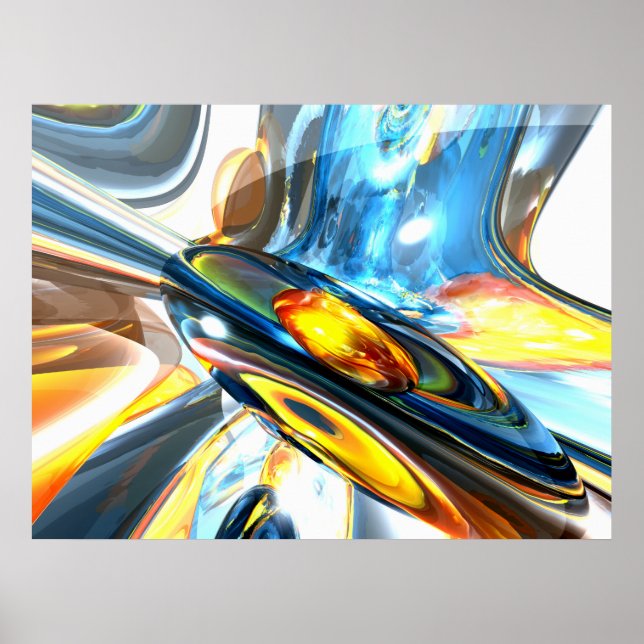 Poster de Abstrato de Cor Oscilante (Frente)