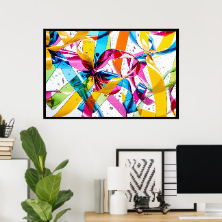 Poster de abstrato de Fita de Fita Ondas Volumétri