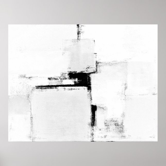 poster de Abstrato de 'Surround', preto e branco (Frente)