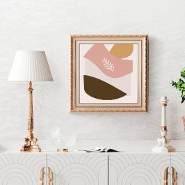 Poster de abstrato em cores neutras quentes