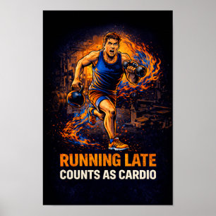 Poster de Academia Divertido - Chegar Atrasado Con