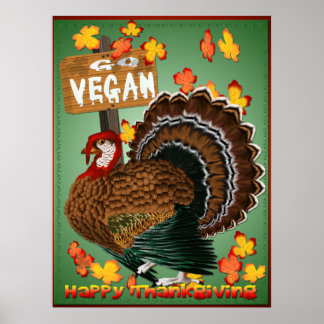 Poster de Ação de Vegan-Graças