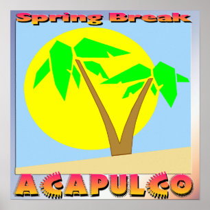 Poster de Acapulco das férias da primavera